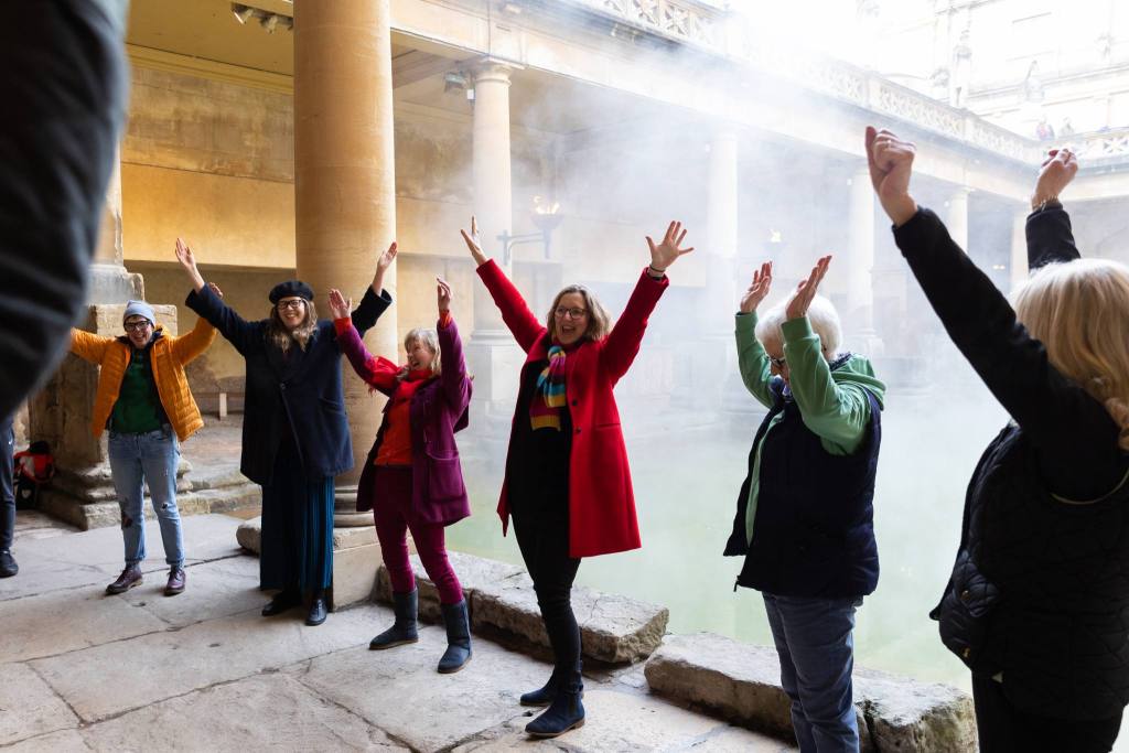 Credit Bruni Walker Laughing Yoga at Roman Baths courtesy Rebalance Bath 2